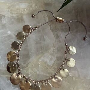 Adjustable Gold Disc Charm Bracelet - Women 💍